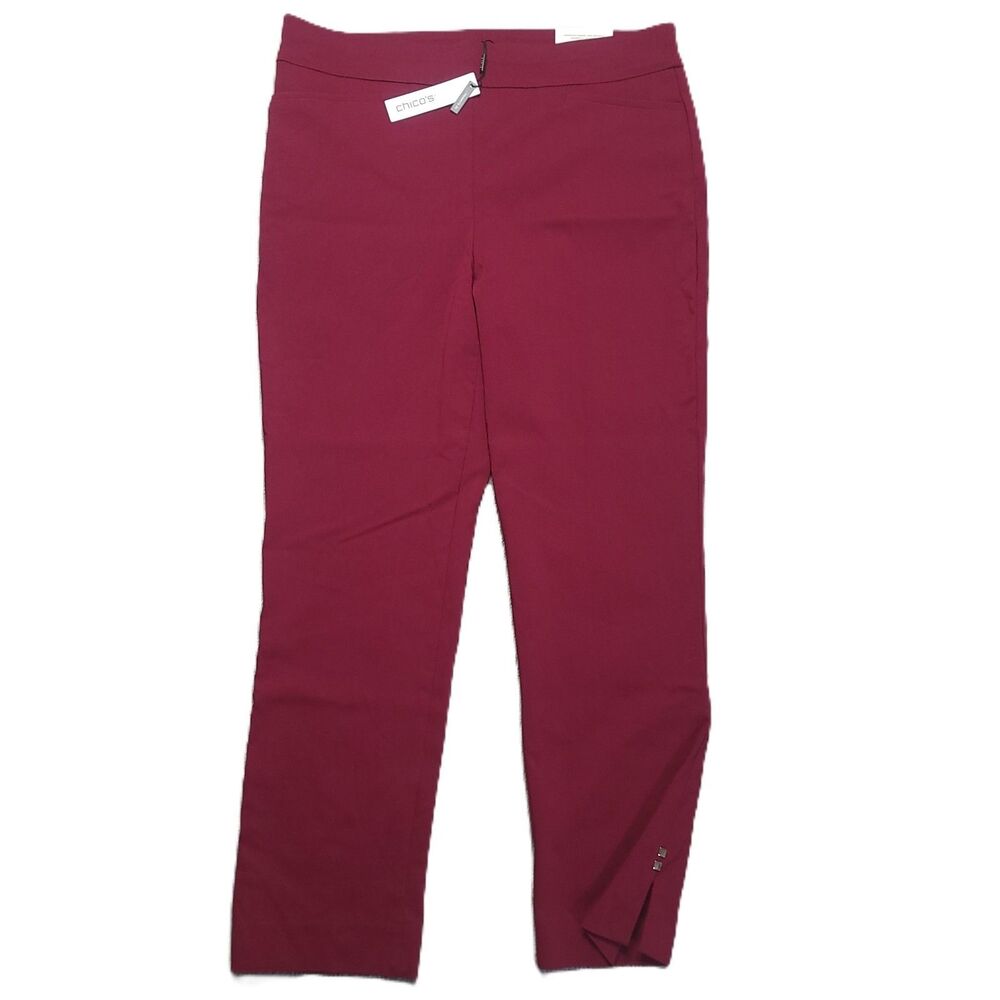 Chicos So Slimming 360 Brigitte Rivet Slim Ankle Pants Womens 2 Pockets Stretch